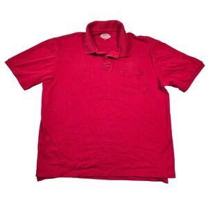 Consensus Classic Polo Mens Large Red Short Sleeve Cotton Pocket Shirt L Skater